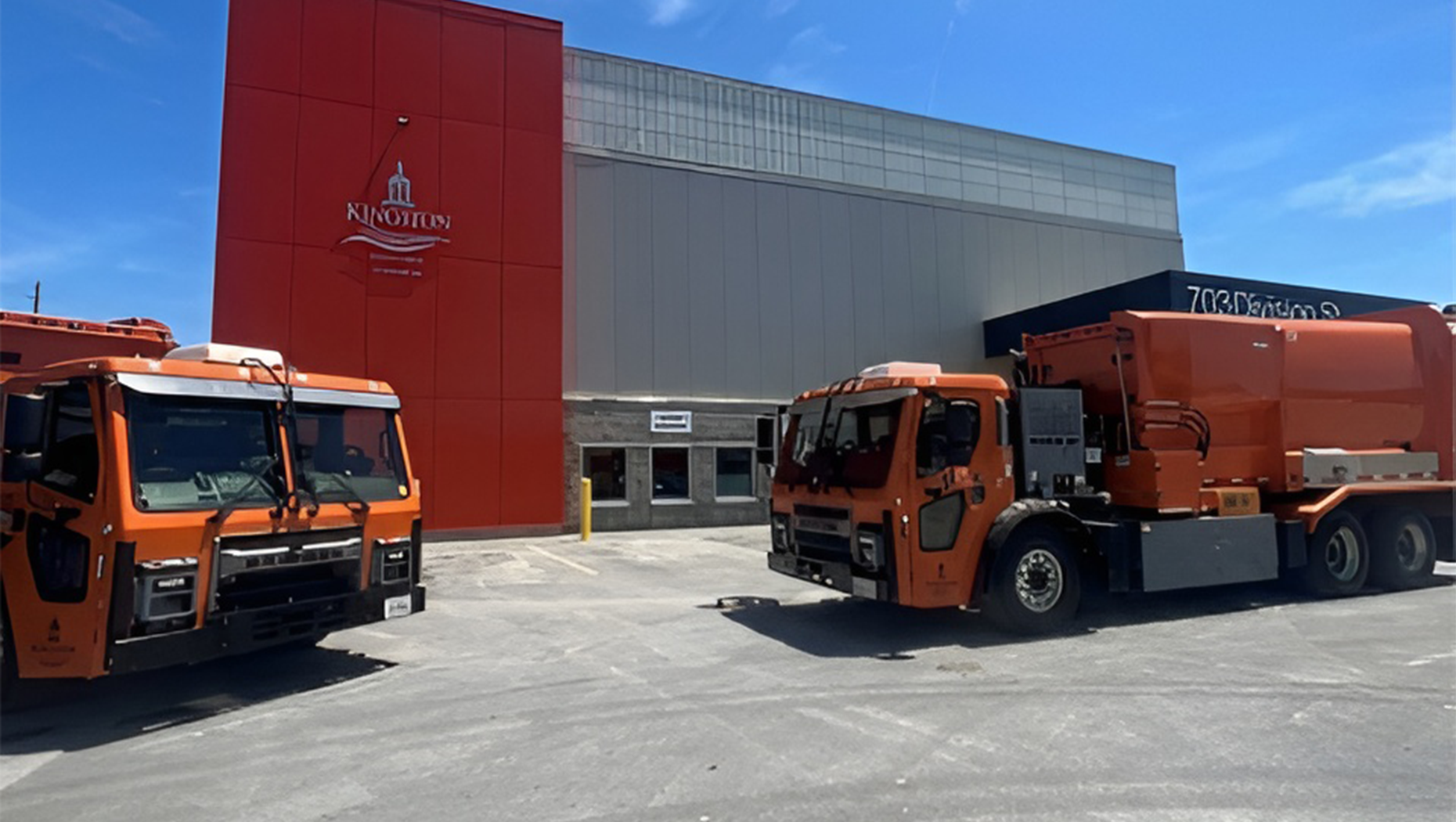 Two Mack LR Electric Refuse Vehicles